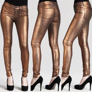 NWT J Brand Metallic Bronze Skinny Jeans, size 28